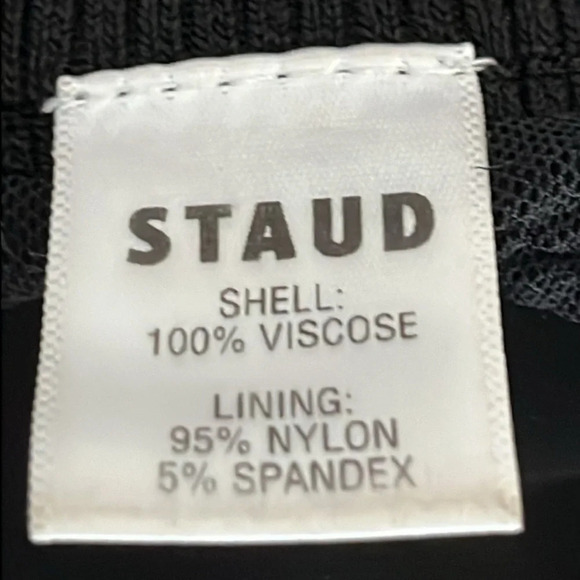 Staud Statement Pants High Rise Ribbed Viscose Flared Leg in Black - Size Medium - Picture 5 of 7